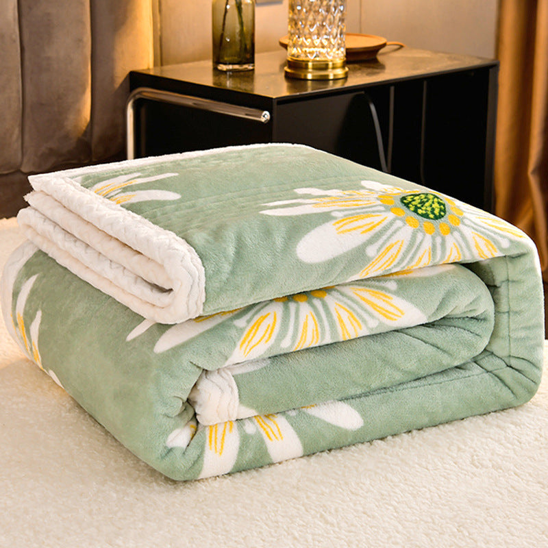 Cashmere Three-layer Blanket Thickened Warm Feather Silk Blanket Pi-Mart