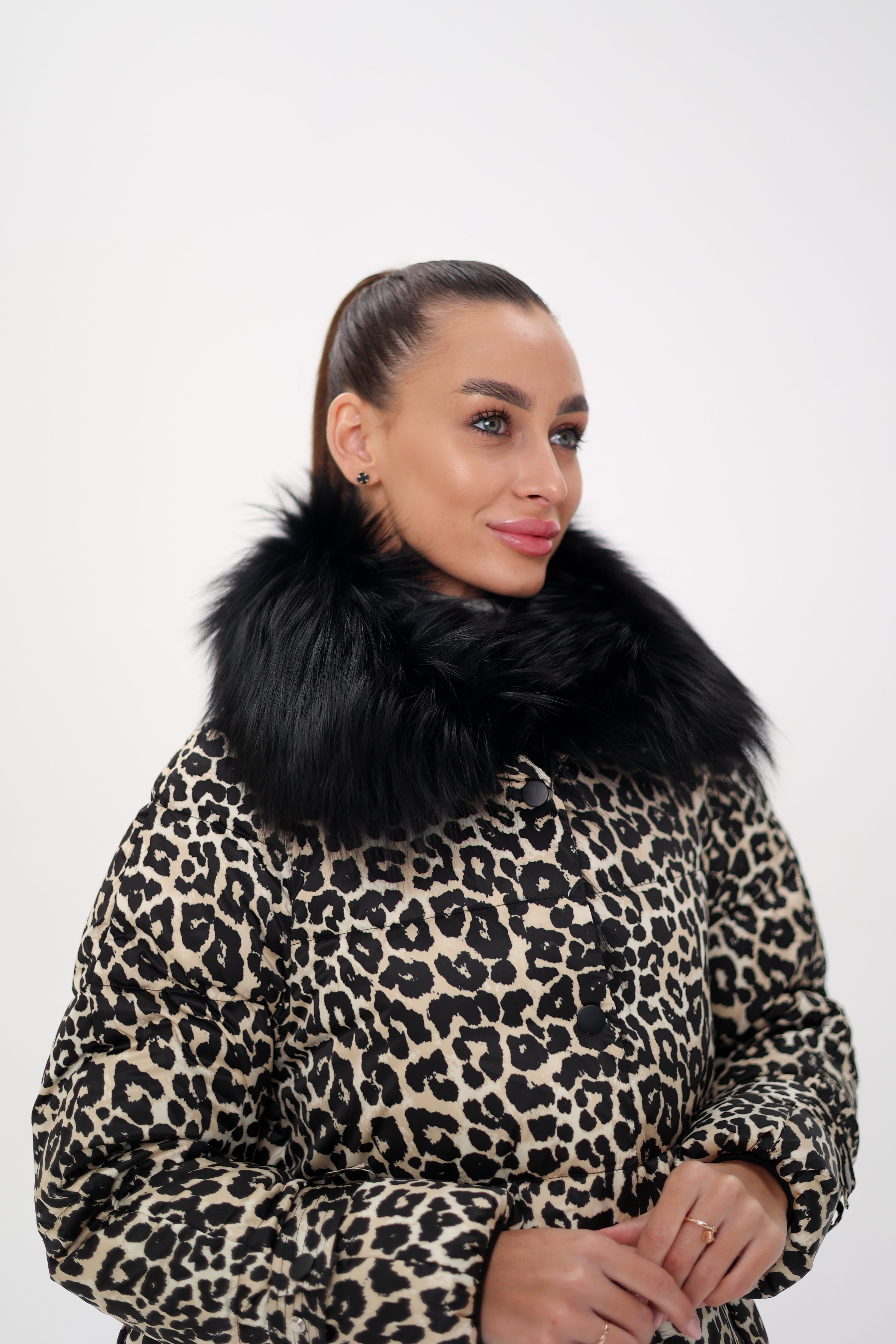 Genuine Polar Fox Leopard Luxe Down Parka - SJB-DIAMOND ELITES