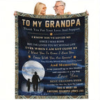 Grandpa's Ultimate Gift Blanket - Soft, Warm & Versatile for All Seasons | Perfect for Birthdays, Holidays & Anniversaries | Machine Washable Polyester with Unique Print Design Grandson Blanket From Grandma Vintage Blanket Lootquake LLC