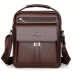 Leather Messenger Crossbody Shoulder Bag For Men Work Business Casual Adjustable Straps With  Metal Zipper - SJB-DIAMOND ELITES