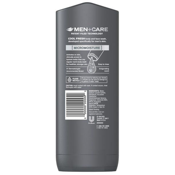 Dove Men+Care Body Wash Cool Fresh 18 oz EasyOptionXY LLC