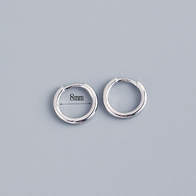 Stainless Steel Minimalist Huggie Hoop Earrings Pi-Mart