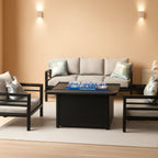 Aluminum 5 Piece Patio Furniture Set With Fire Pit Table Lootquake LLC