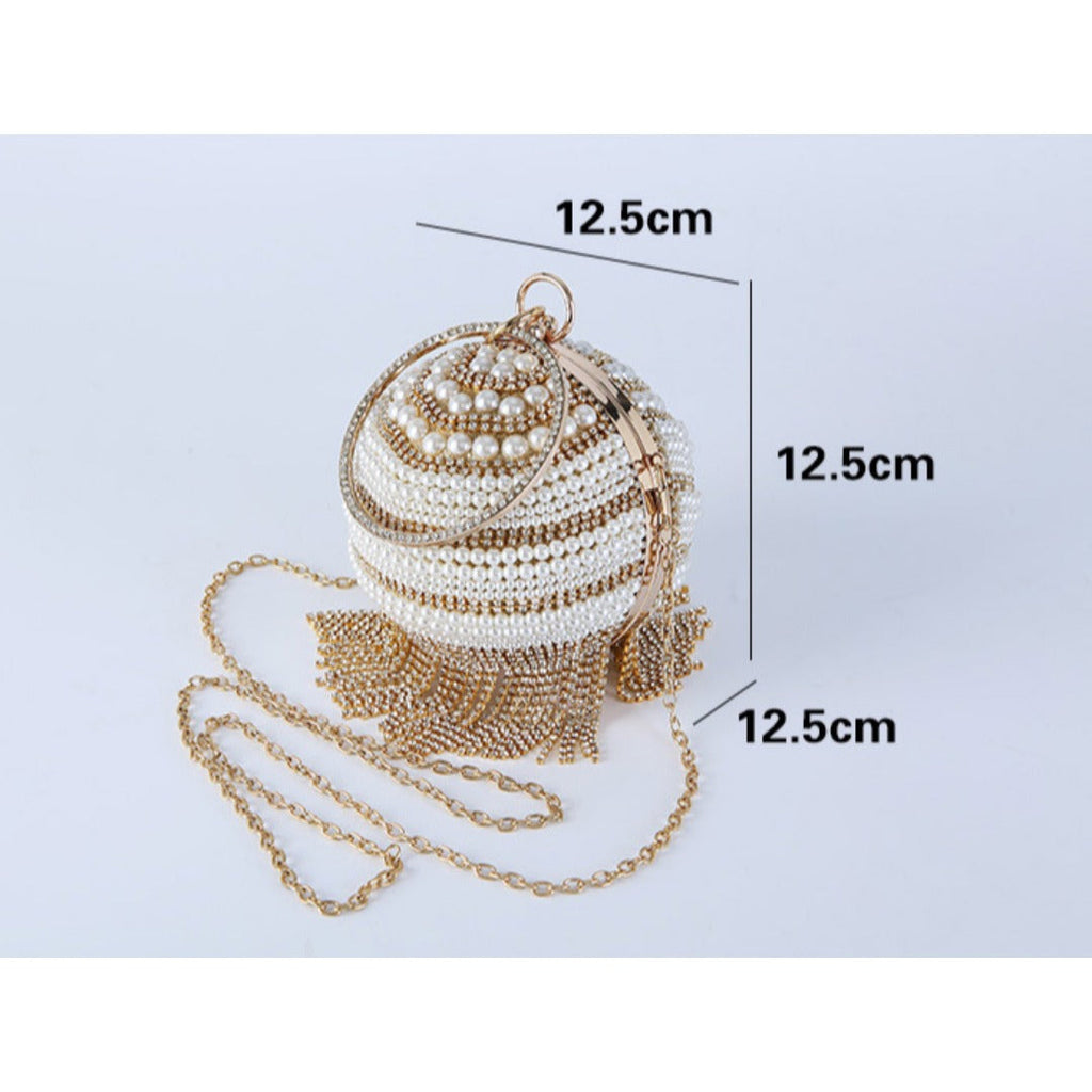 Small Round Bag, Versatile Dress Purse, Spherical Evening Purse, Evening Bags for Women Formal, Prom Bag, Party Purse, Prom Bags Clutch, Wedding Purse - SJB-DIAMOND ELITES