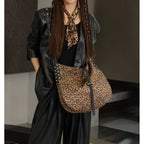 Women's Trendy Leopard Flannel Hobo Crossbody Bag – Large Capacity Shoulder Bag, Casual Versatile Bag for Everyday Use - SJB-DIAMOND ELITES