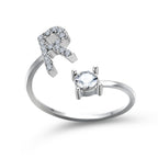 Adjustable 26 Initial Letter Ring Fashion Jewelry For Women Simple Elegant Jewelry Pi-Mart
