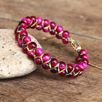 Hand-woven Adjustable Tiger-eye Bracelet Pi-Mart