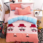 New Quilt Cover Simple Bed Sheet Cartoon Supplies Four-piece Set Pi-Mart
