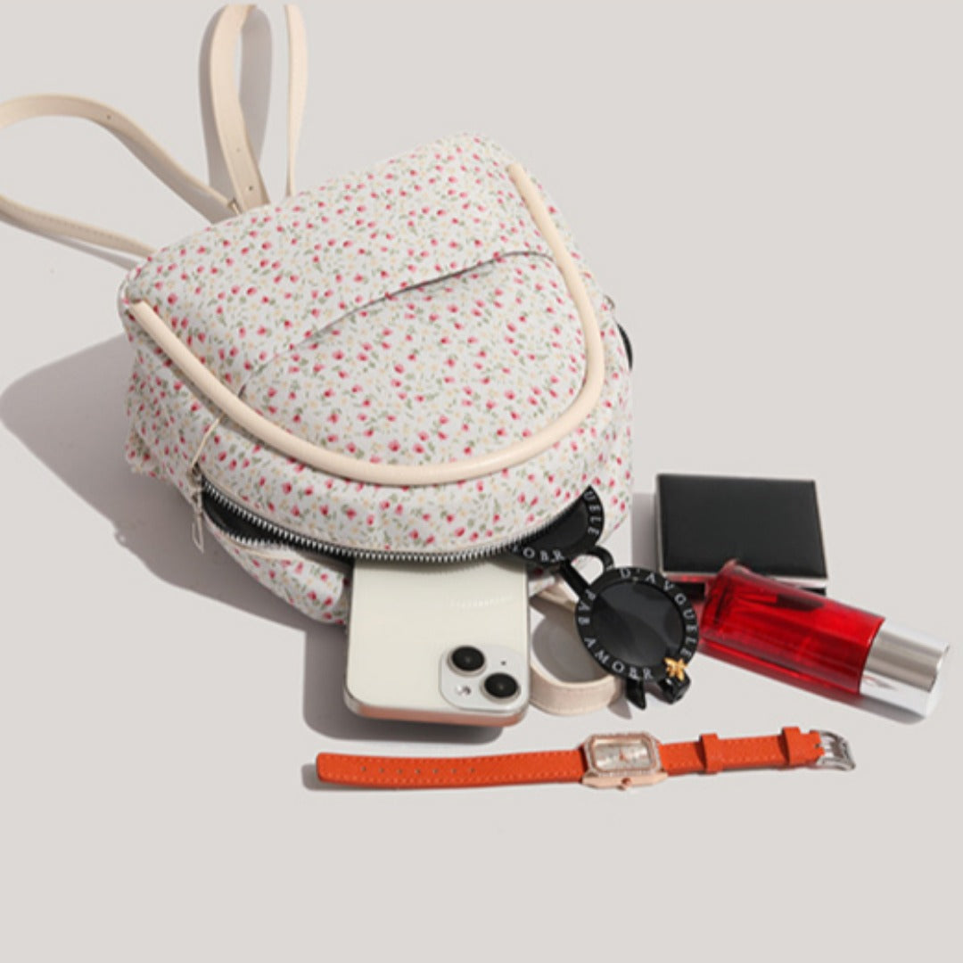 Mini retro floral small backpack, mini girl fashion backpack, small backpack purse for girls teens women - SJB-DIAMOND ELITES