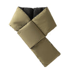 Warm Cross-design Pocket Scarf For Women Winter Outdoor Sports Skiing Cold-proof Down Cotton Plus Velvet Short Scarf Pi-Mart
