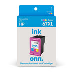 onn. Remanufactured 67XL HP High Yield Ink Cartridge, Tri-Color