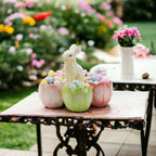 Pastel Easter Tidbit Dish Dolomite Bunny Or Bird 7in Spring Table Decor BandsCo Straps