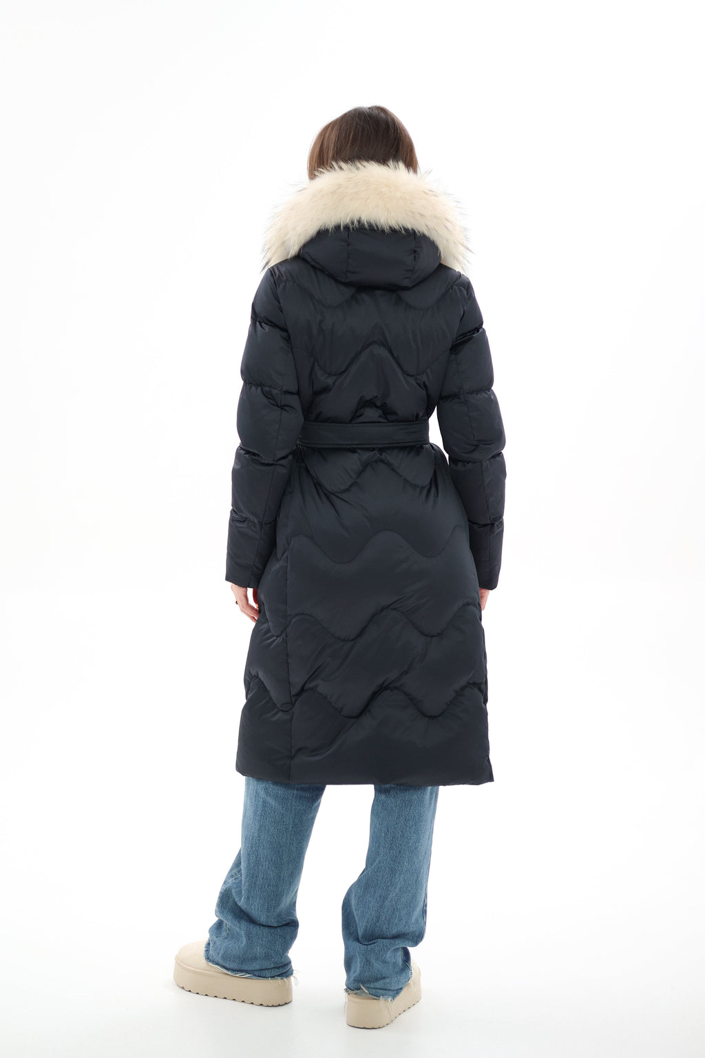 Genuine Fur Trim Down Fill Coat