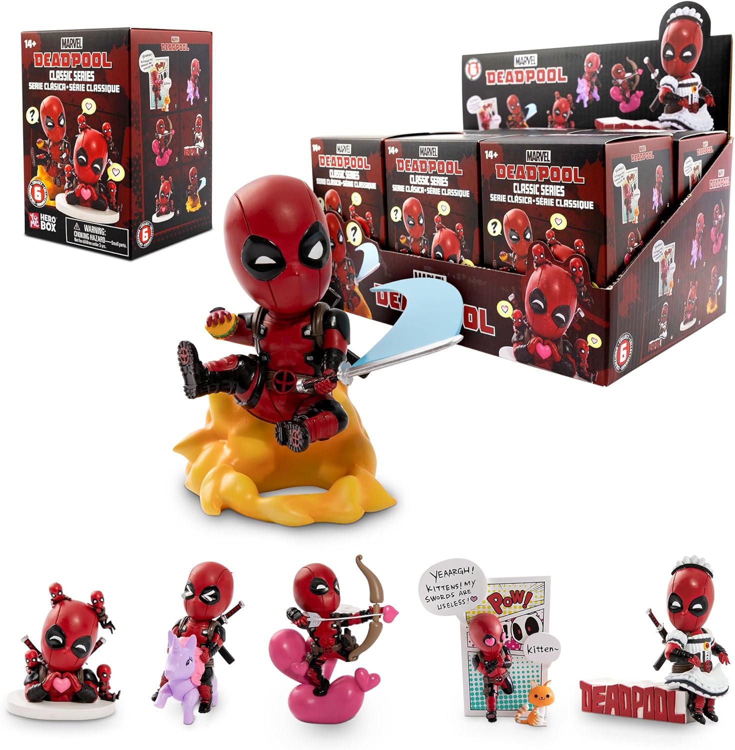Halloween Deadpool Classic Series Hero Box - Blind Box, 2" to 4" Collectible Toy Figurines, Marvel Superhero Movie Inspired Toy Figure Set, Fun Gifts for Adults, Boys, Girls, and Kids Ages 14+, Single Box - SJB-DIAMOND ELITES
