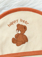 Baby Girl Romper Cute Bear Print Outfits, One-piece Romper + Hat + Baby Bib + Baby Blanket Four-piece Indoor And Outdoor Set Lootquake LLC