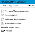 HP LaserJet MFP M235dwe Wireless Monochrome Laser Printer with 6 Months Instant Ink Included