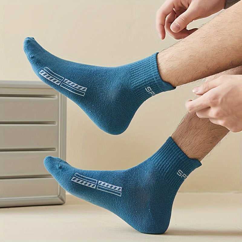 50 Pairs Of Men's Mid Crew Sport Socks, Sweat-absorbing Comfy Breathable Socks For Men's Basketball Training, Running Outdoor Activities Lootquake LLC
