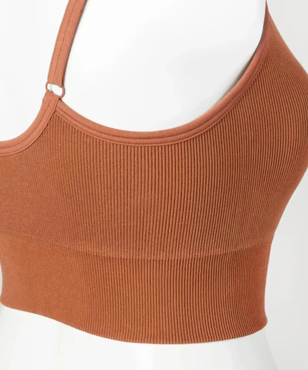 Isadora Paccini Ribbed Crop Top - Sleeveless Scoop Neck - SJB-DIAMOND ELITES