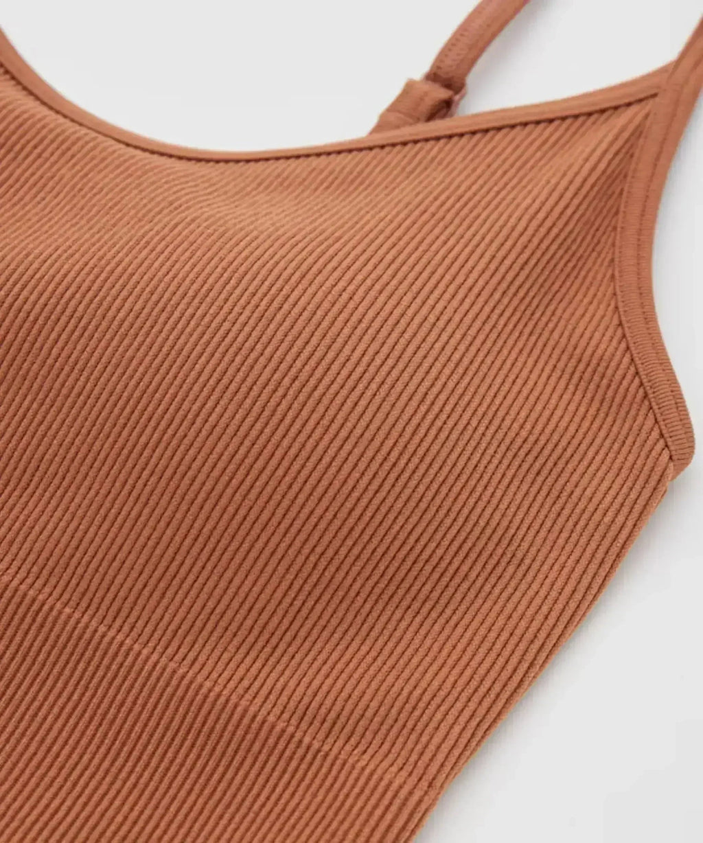 Isadora Paccini Ribbed Crop Top - Sleeveless Scoop Neck - SJB-DIAMOND ELITES
