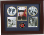 The Military Gift Store United States Marine Corps Medallion 5 Picture Collage Frame with Stars. The Military Gift Store