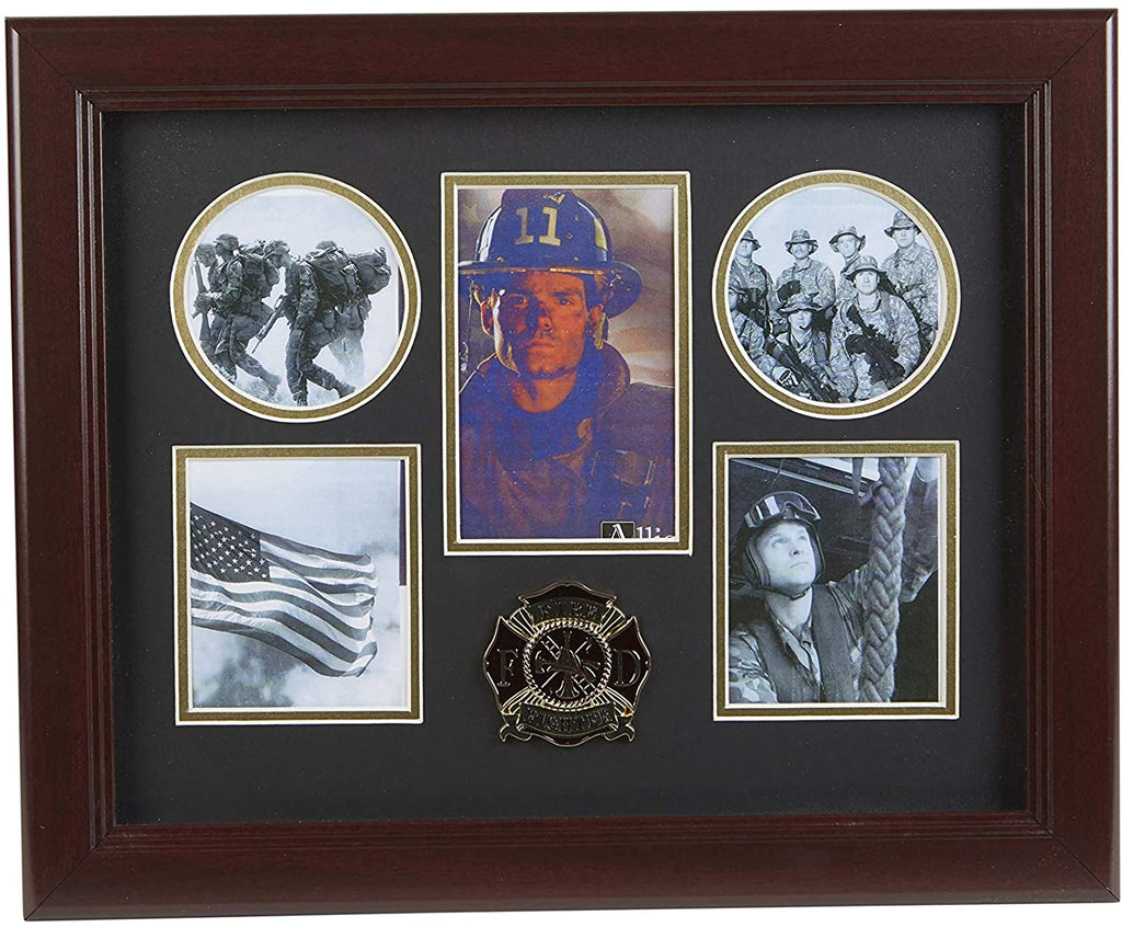 The Military Gift Store Products Frame Firefighter Medallion 5-Picture Collage Frame. The Military Gift Store