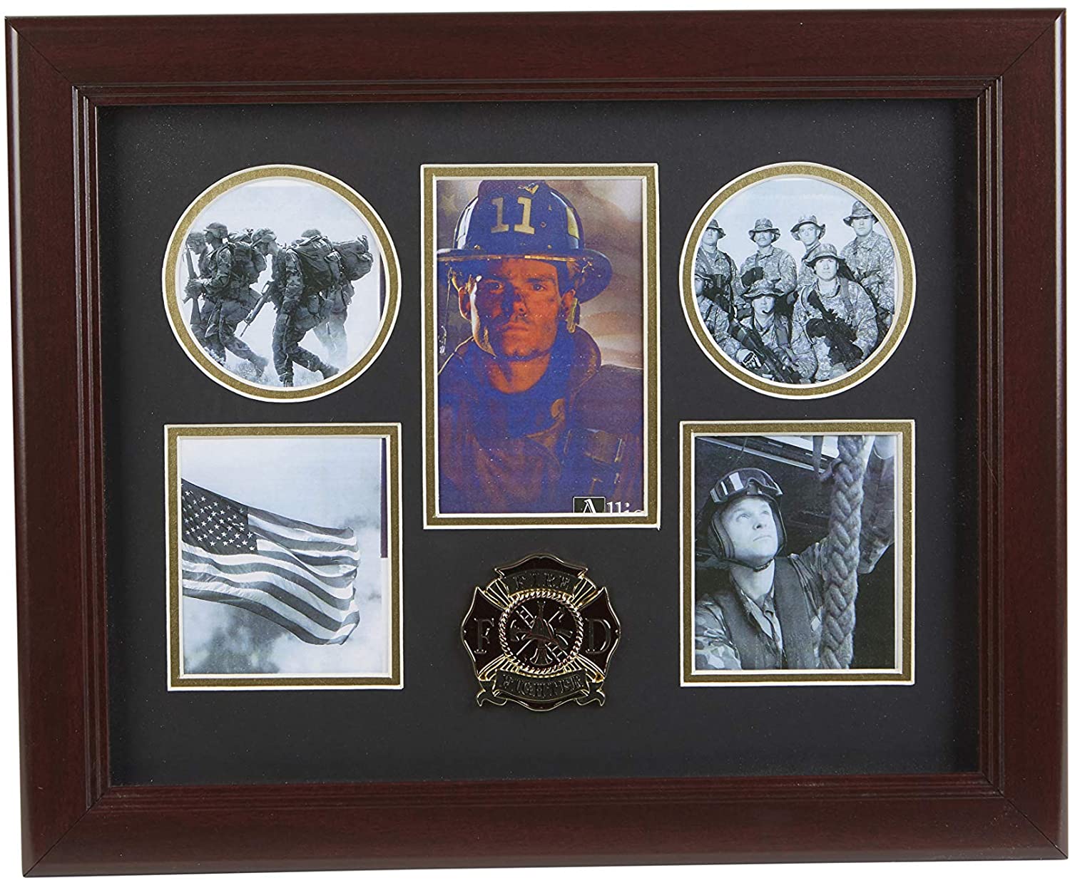 The Military Gift Store Products Frame Firefighter Medallion 5-Picture Collage Frame. The Military Gift Store