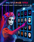Halloween LED Mask with Programmable App & Gesture Sensing, DIY Unisex LED Lighted Face Transforming Mask, Perfect Gift for Halloween Costume Cosplay,Masquerade - SJB-DIAMOND ELITES
