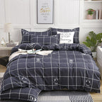 Simple Cotton Sanding Four-piece Set Thickening Small Bed Quilt Cover Pi-Mart