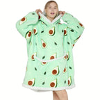 1pc Oversized Blanket Hoodie, Sherpa Fleece Hooded Blanket For Women, Ultra Soft Warm Wearable Blanket Sweatshirt Women Men Adult, Gift For Ladies