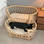 Pet Bed Handmade Rattan Woven Pet Bed Sofa For Dogs Pi-Mart