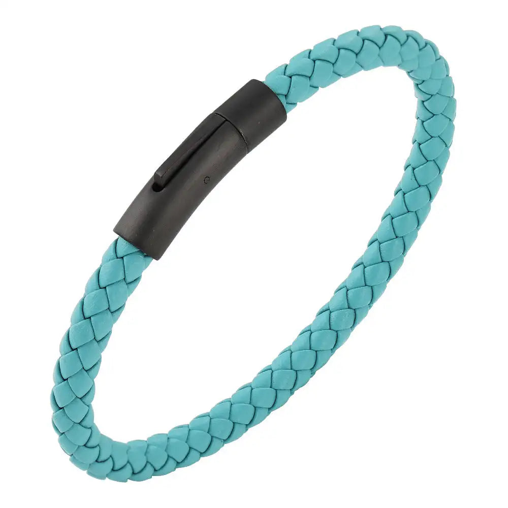 Woven Frosted Black Buckle Simple Leather Bracelet Lootquake LLC