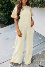 Fashion Square Neck Jumpsuit With Pockets Spring Summer Casual Solid Color Loose Overalls Womens Clothing Pi-Mart