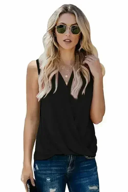V Neck Draped Tank Top - SJB-DIAMOND ELITES