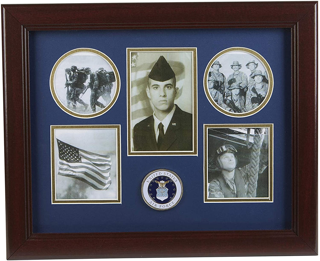 The military gift  store Frame US Air Force Medallion 5 Picture Collage Frame. The Military Gift Store