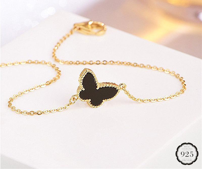 New Modern Fashion Gold Bracelet For Girl Elegant 925 Silver Jewelry Butterfly Shaped Bracelets Luxury For Female Wedding Party Ornament - SJB-DIAMOND ELITES