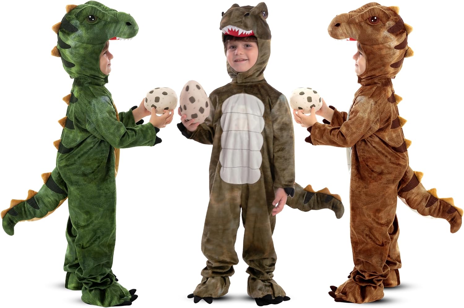 Realistic T-rex Costume Outfit Dinosaur Jumpsuit with Egg for Kids Toddler Halloween Dress-up Party - SJB-DIAMOND ELITES