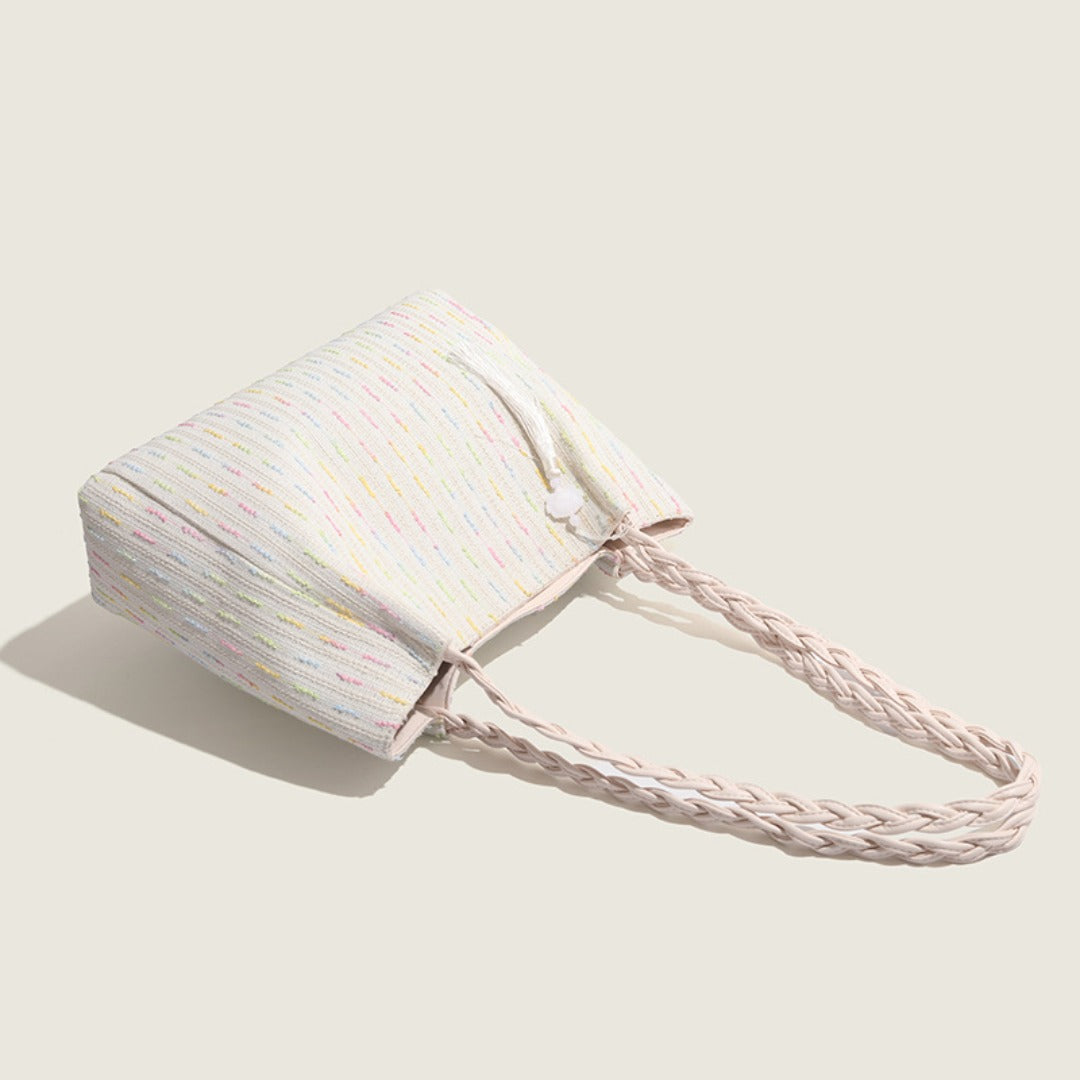 Knitted tote bag, women hobo bag, women's large capacity shoulder bag, commuter underarm canvas bag women - SJB-DIAMOND ELITES