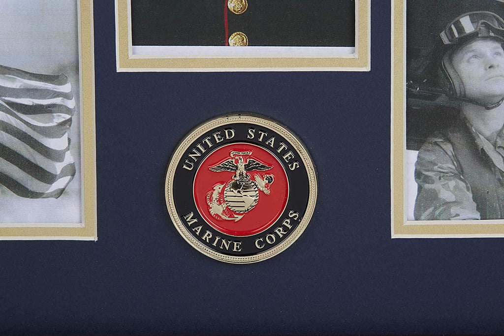 The Military Gift Store United States Marine Corps Medallion 5 Picture Collage Frame with Stars. The Military Gift Store