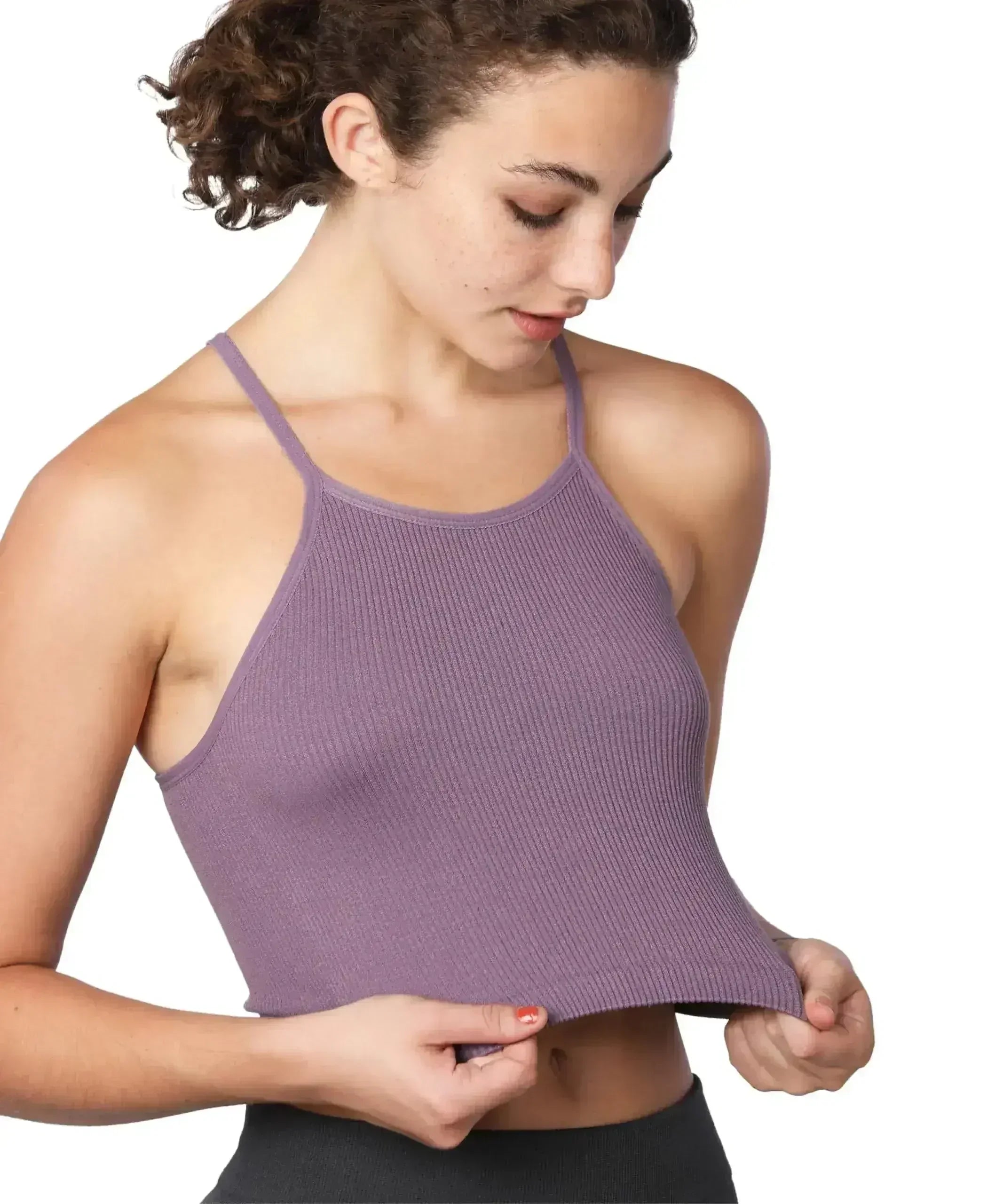 Isadora Paccini Ribbed Crop Top - Sleeveless Scoop Neck - SJB-DIAMOND ELITES