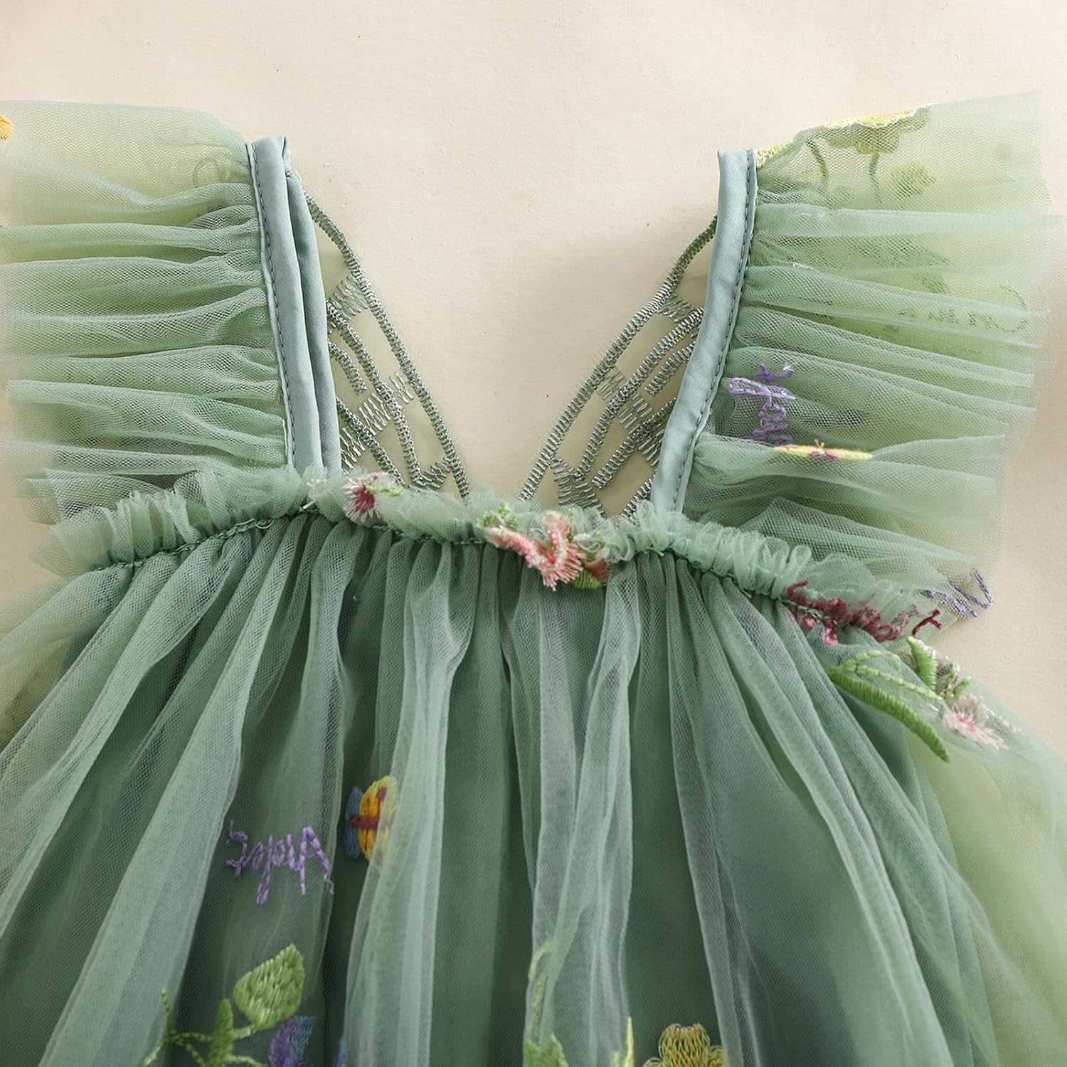 Baby Girl Halloween Costume Butterfly Wing Mesh Flower Sleeveless Tulle Fairy Romper Dress Birthday Tutu Dress - SJB-DIAMOND ELITES