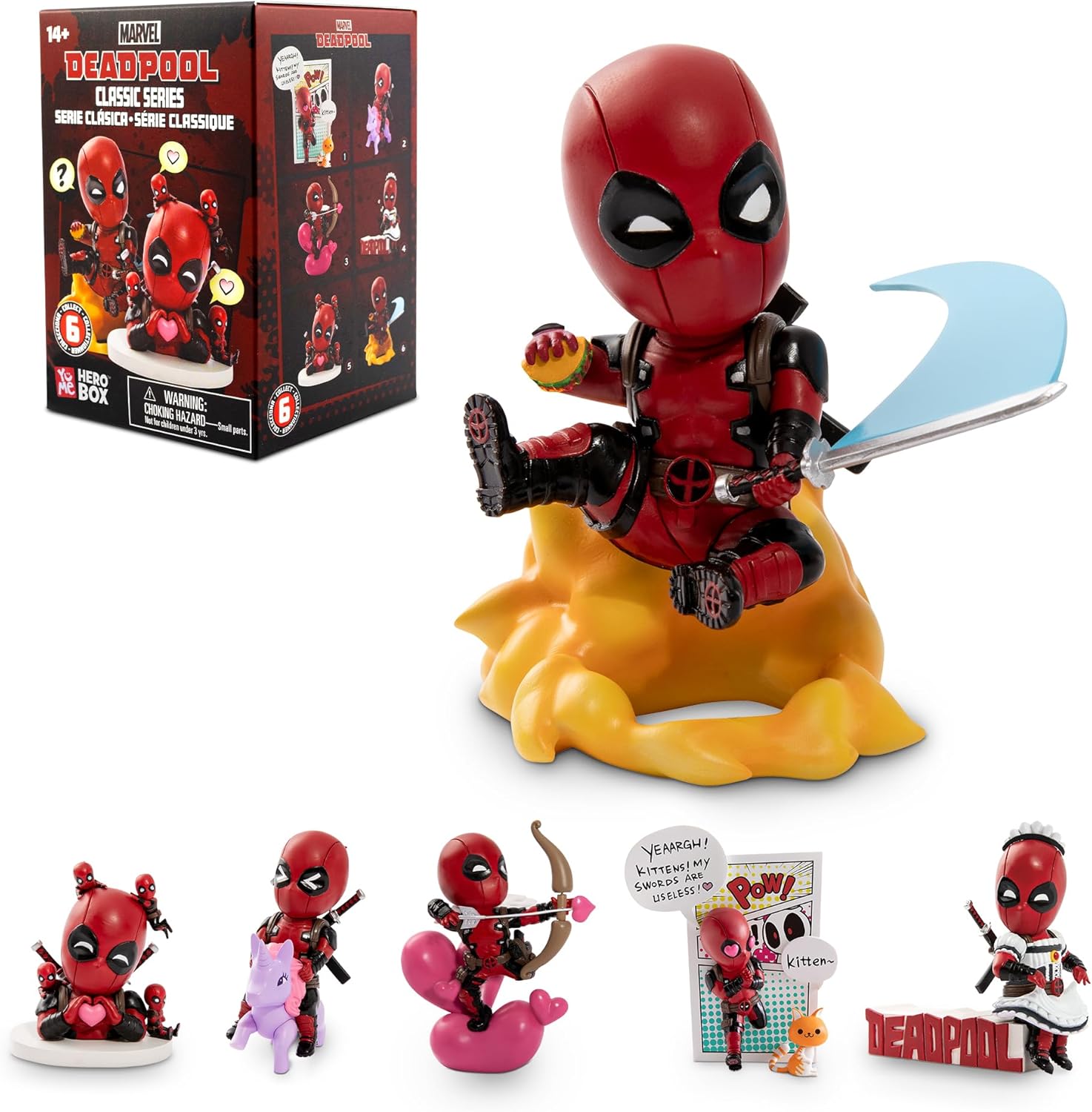 Halloween Deadpool Classic Series Hero Box - Blind Box, 2" to 4" Collectible Toy Figurines, Marvel Superhero Movie Inspired Toy Figure Set, Fun Gifts for Adults, Boys, Girls, and Kids Ages 14+, Single Box - SJB-DIAMOND ELITES