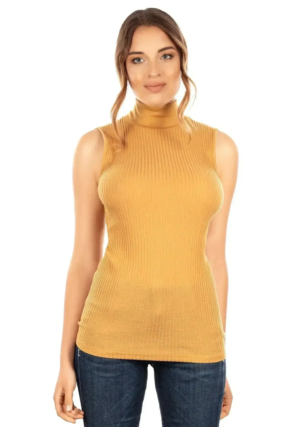 EGI Exclusive Collections Merino Wool Blend Mock Neck Sleeveless Top. - SJB-DIAMOND ELITES