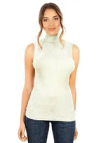 EGI Exclusive Collections Merino Wool Blend Mock Neck Sleeveless Top. - SJB-DIAMOND ELITES