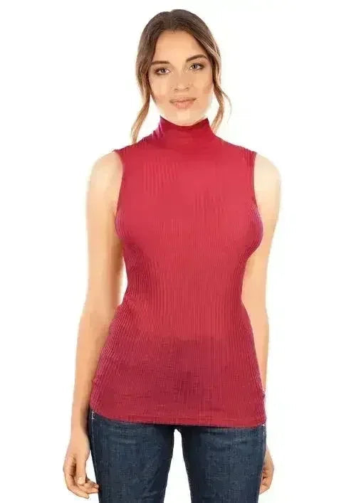 EGI Exclusive Collections Merino Wool Blend Mock Neck Sleeveless Top. - SJB-DIAMOND ELITES