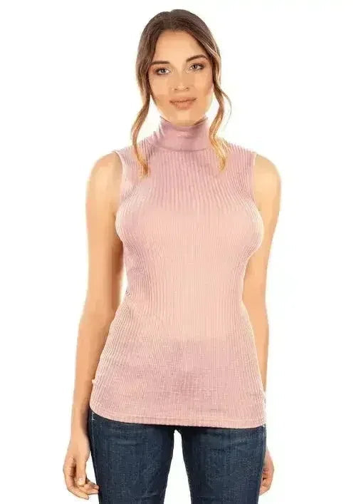 EGI Exclusive Collections Merino Wool Blend Mock Neck Sleeveless Top. - SJB-DIAMOND ELITES
