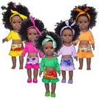African 14 Inch Doll Simulation Baby Black Doll Pi-Mart