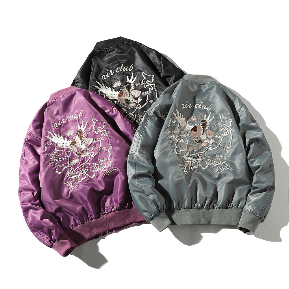 Bomber Jacket Men's Embroidered Baseball Uniform Pi-Mart