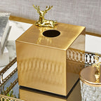 Brass Metal Small House Tissue Box Pi-Mart