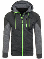 Men's Long Sleeve Hoodie Hoodie Zip Pocket Paneling Jacket Pi-Mart