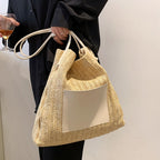 Hobo straw bag, women's summer versatile straw bag, fashionable shoulder hobo bag, large capacity tote bag - SJB-DIAMOND ELITES